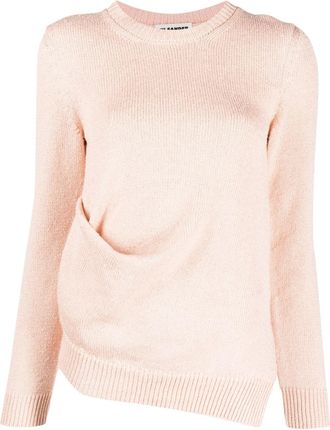 Jil Sander fine-knit long-sleeve jumper - women - Cotton/Cellulose/Ramie - 32 - Pink