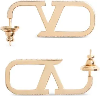 Valentino Garavani Golden VLogo Signature Earrings