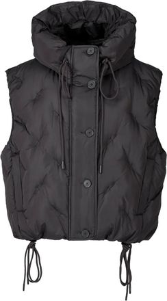 TOMBOY embroidered hooded down gilet - Zwart