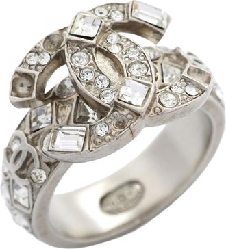 Chanel Silver Metal Band Ring (Pre-Owned)