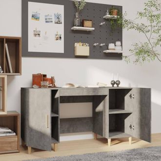 Berkfield Home Decorative Desk Concrete Grey 140x50x75 cm Engineered Wood | Size: 140 x 50 x 75 cm