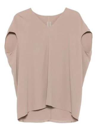 Rick Owens V-neck armhole top - Brown