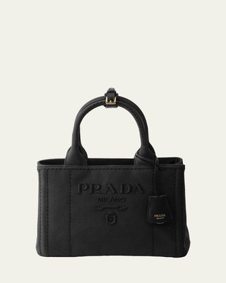 Prada Jardiniere Small Cotton Canvas Top-Handle Bag