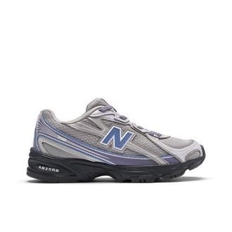 New Balance Kids 740 Bungee Lace in Grey/Blue Synthetic, size 13.5