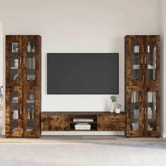 vidaXL vidaXL Set mobile TV con cassetto FLORIN Rovere fum&eacute; Legno multistrato