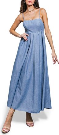 Flying Tomato Washed Denim Midi Dress in Light Indigo at Nordstrom Rack, Size X-Small