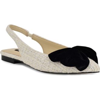 Nine West Junnie Pointed Toe Slingback Flat in Ivory at Nordstrom Rack, Size 7.5