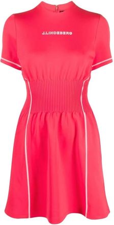 J.Lindeberg Roze Krystal Casual Mini Jurk - Dames - Korte kleedjes - Roze - S - Polyester - Kleedjes