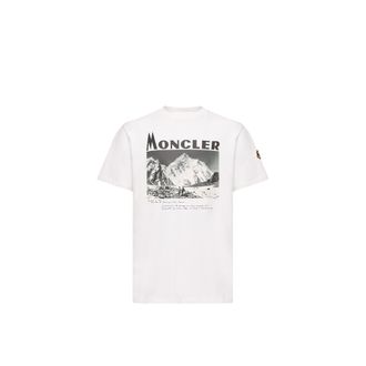 Moncler Moncler K2 Print Short Sleeve Cotton Jersey T-shirt, Men, White, Size: Xl