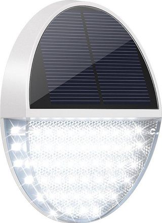 OEM L&aacute;mpara De Pared Solar Para Exteriores, L&aacute;mpara De Pared Impermeable Ip65, Luz Blanca C&aacute;lida, Alimentaci&oacute;n Solar, F&aacute;cil Instalaci&oacute;n, Color Blanco