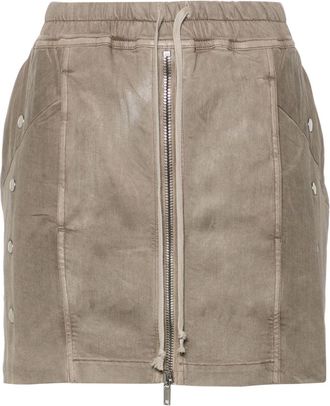 Rick Owens Babel mini skirt - women - Cotton/Cotton/Polyester/Rubber - M - Brown