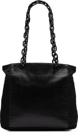 Prada Pre-owned Womens Chain Strap Classic Tote Bag - Black Textile - One Size