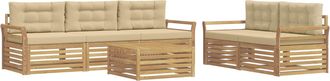 vidaXL Conjunto De Sof&aacute;s De Exterior 6 Uds. Y Beige Vidaxl