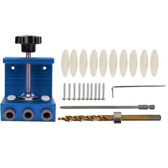 OEM Gu&iacute;a De Perforaci&oacute;n Para Agujeros Ocultos, Herramienta De Perforaci&oacute;n De Aleaci&oacute;n De Aluminio Para Carpinter&iacute;a Y Uso Dom&eacute;stico, Rojo/azul. - Crezuo