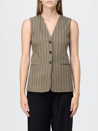 Max Mara Gilet sartoriale gessato in misto lana slim fit