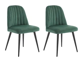 Vente-Unique Vente-unique - Lotto Di 2 Sedie In Velluto E Metallo Nero Verde - Eleana