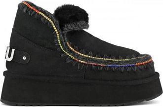 Mou Zwarte Strass Platform Eskimo Laarzen - Dames - Winterlaarzen - Zwart - 36 EU - Su&egrave;de - Schoenen