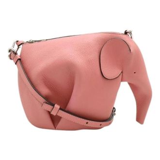 Loewe Pre-owned Cross Body Bags, female, Pink, Size: ONE SIZE Pre-owned Elephant Bag Leather 2way Shoulder Bag
