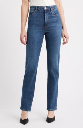 Frame Denim The Ruler High Waist Straight Leg Jeans in Rory at Nordstrom, Size 27