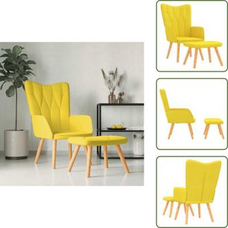 vidaXL Comfort - vidaXL Poltrona Relax con Poggiapiedi Giallo Senape in Tessuto - Tessuto morbido