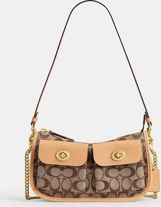 Coach Twin Turnlock Waverly Bag In Signature Jacquard