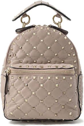 Valentino Gray Pink Leather Backpack (Pre-Owned)