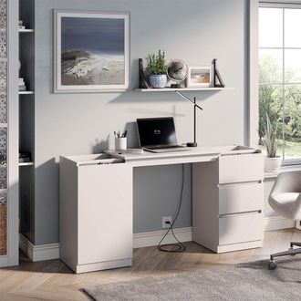 Vicco C&oacute;moda Con Funci&oacute;n Escritorio Varino, Blanco, 80 X 75.5 Cm Extensible, Vicco