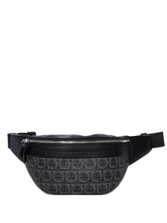 Ferragamo 2000-2020s Gancini-pattern belt bag - Black