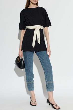 Lanvin Top With A Waist Belt, Womens, Black