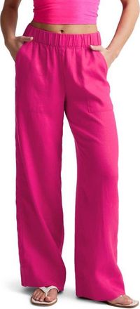 Beyond Yoga Softwash Wide Leg Linen Pants in Pink Glow at Nordstrom, Size X-Large
