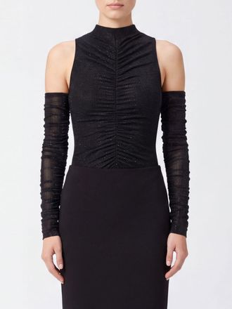 Twentyfourhaitch Body a collo alto con spalle scoperte e strass