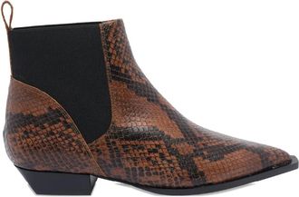 Ángel Alarcón snakeskin pointed-toe ankle boots - women - Rubber/Calf Leather/Calf Leather - 41 - Brown