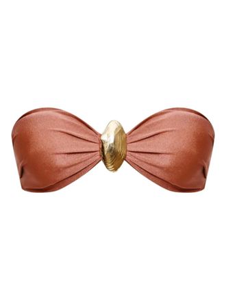 PatBo seashell detail bikini top - Brown