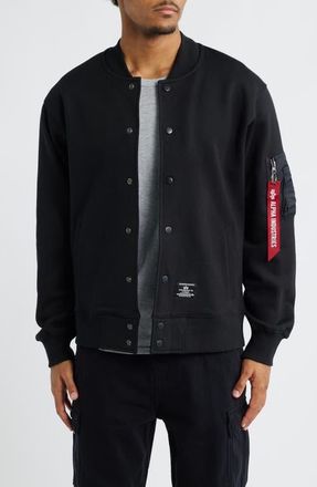 Alpha Industries MA-1 Fleece Jacket in Black at Nordstrom, Size X-Large