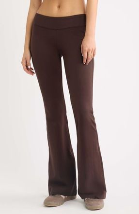 BP. Foldover Flare Jersey Pants in Brown Coffee at Nordstrom, Size Xx-Small