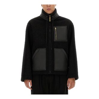 Moschino Light Jackets, male, Black, Size: M Gold Logo Puller