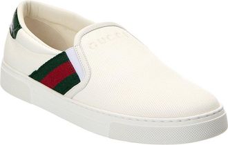 Gucci Tweed & Leather Slip-On Sneaker
