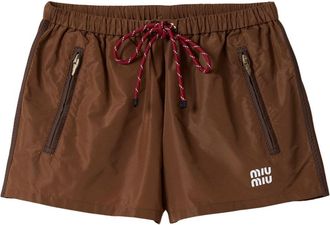Miu Miu Shorts van technische stof - Bruin