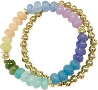 Gemelli Womens Jamie Bracelet Set In Light Rainbow