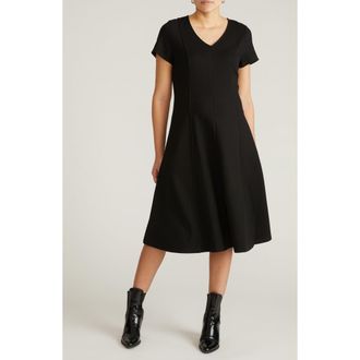 Universal Standard Lucinda Ponte Dress in Black at Nordstrom, Size X-Large