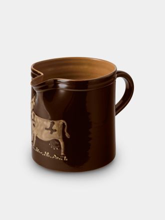 Poterie d'&Eacute;vires Cows Hand-Painted Ceramic Straight-Edge Medium Jug