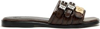 Ganni Schoenen, Dames, Bruin, 40 EU, Katoen, Sue Triple Flat Mule Crinkle