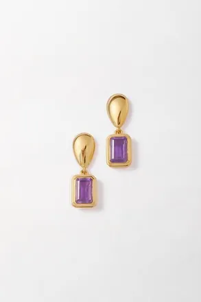 Edge of Ember Pebble Birthstone Drop Earrings in Amethyst (February) at Nordstrom