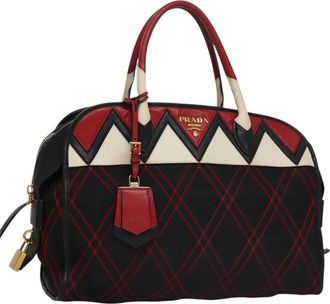 Prada Convertible Boston Bag Vitello Shine Multicolour Nylon Bag (Pre-Owned)