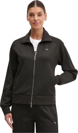 Puma Zip-through Trainingsshirt - Dames - Sportshirts - Zwart - XS - Katoen - Fitness