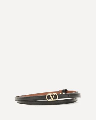 Valentino Garavani Cintura reversibile VLogo Signature in vitello lucido Woman 85
