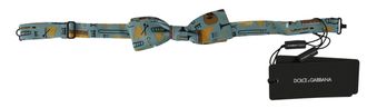 Dolce & Gabbana Mens Mint Green Jazz Club Adjustable Neck Papillon Bow Tie - Multicolour Silk - One Size