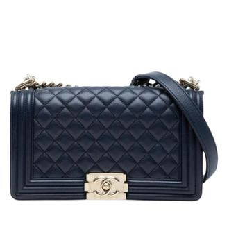 Chanel Pre-owned Boy Flap Bag - Dames - Vintage Schoudertas - Blauw - ONE Size - Leer - Vintage