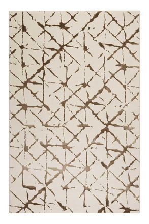 Esprit Alfombra plana de patrón y relieve beige y marrón 80x150