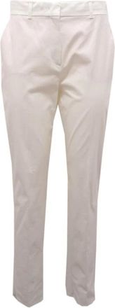 Max Mara Katoenen Broek - Dames - Slim Fit Broeken - Wit - S - Katoen - Broeken